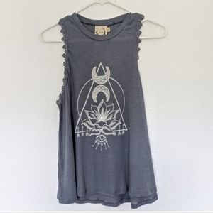 Sea Gypsies Lace Teim Boho Moon Tank Large